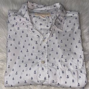 Men’s white long sleeve button up